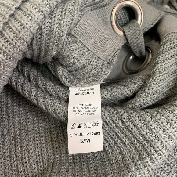 DO+BE WOMEN'S GRAY LACE UP KNIT SLEEVELESS TUNIC SWEATER - Picture 4 of 8